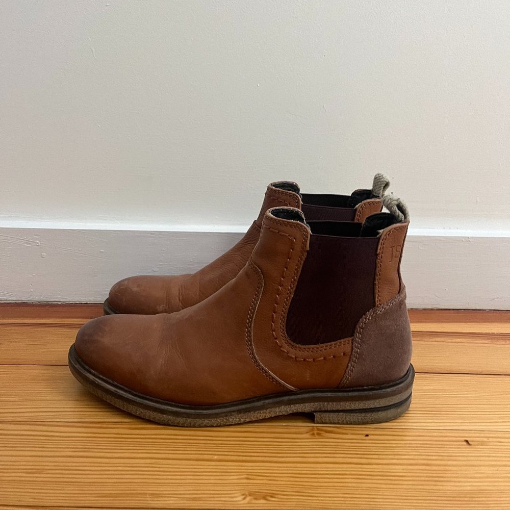 Joseph Seibel cognac genuine pull on chealsea ankle boot size 41